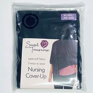 Secret Treasures Nursing Cover-up XL to 3XL Black Soft Knit Breastfeeding NEW